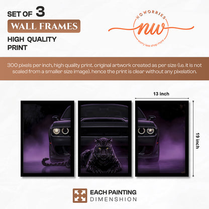 Midnight Beast Charger Wall Frame Set of 3