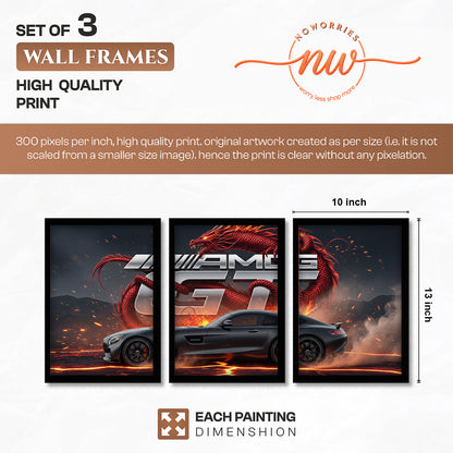 AMG GT Dragon Wall Frame Set of 3