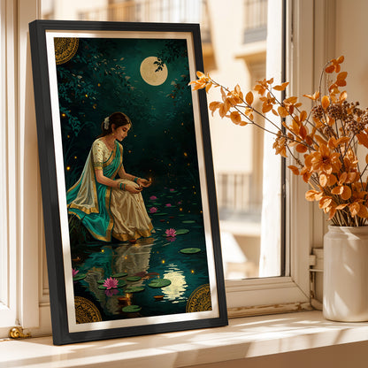Moonlit Lotus Serenity Wall Art