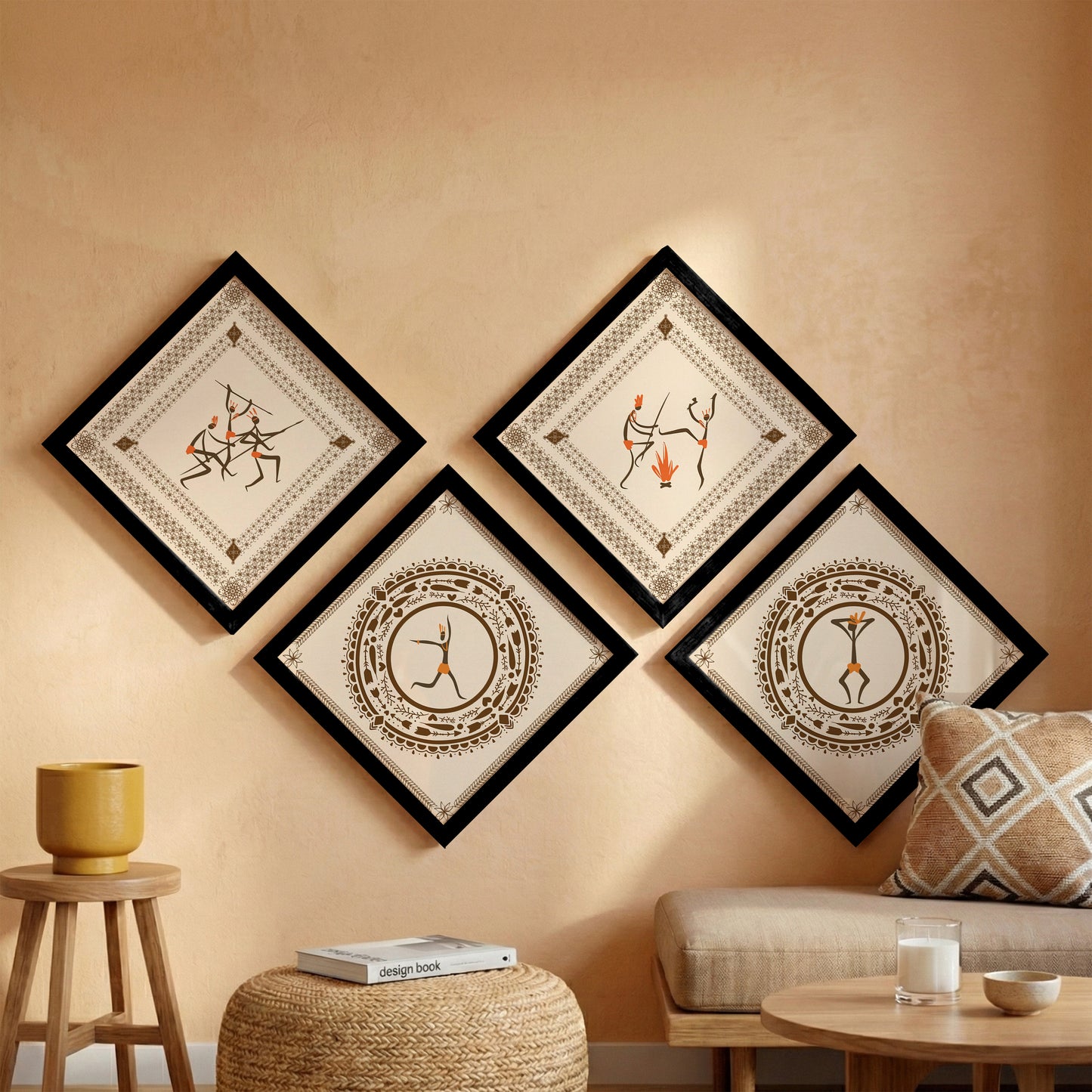 Warli Heritage Wall Art Set of 4