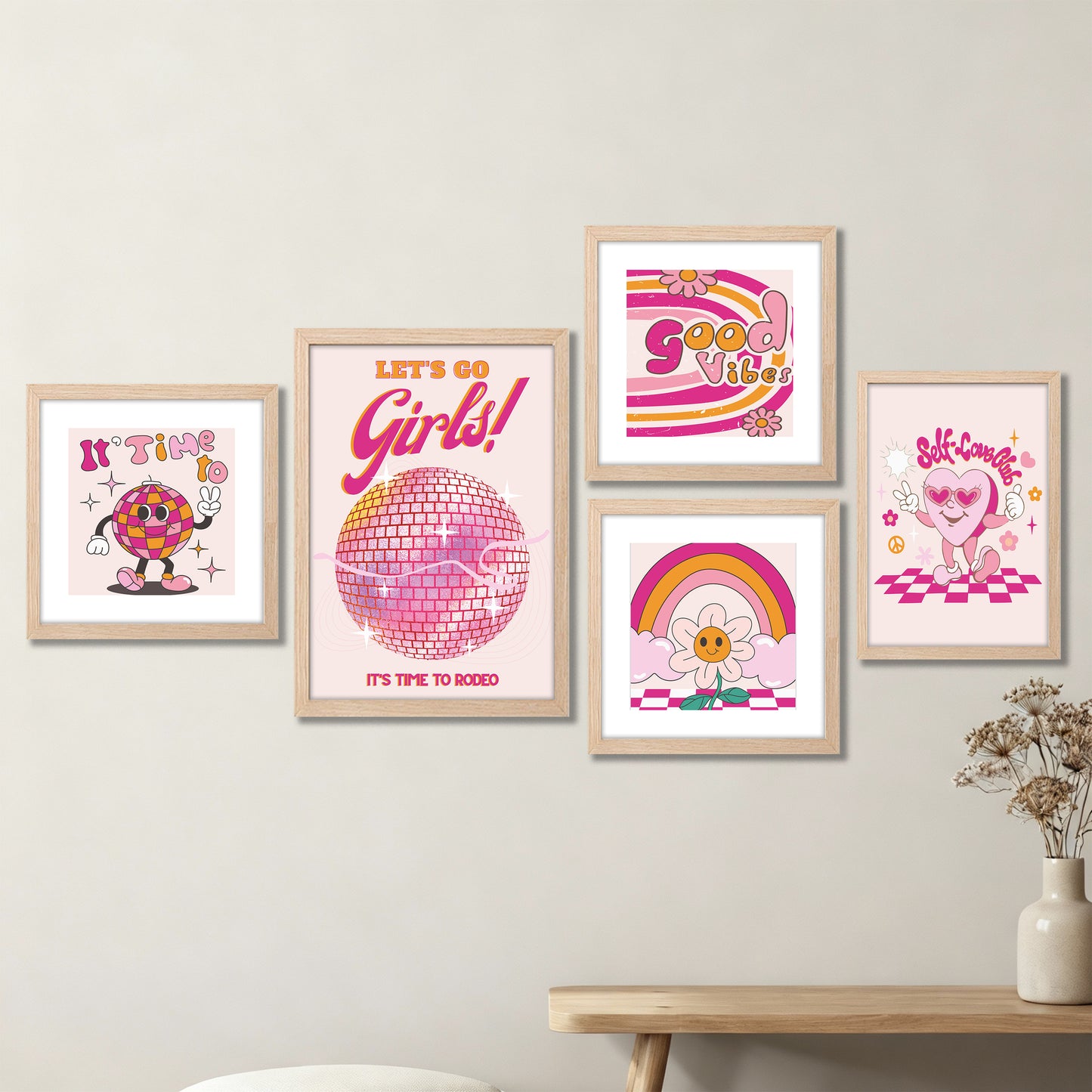 Girly Gallery Wall Set of 5