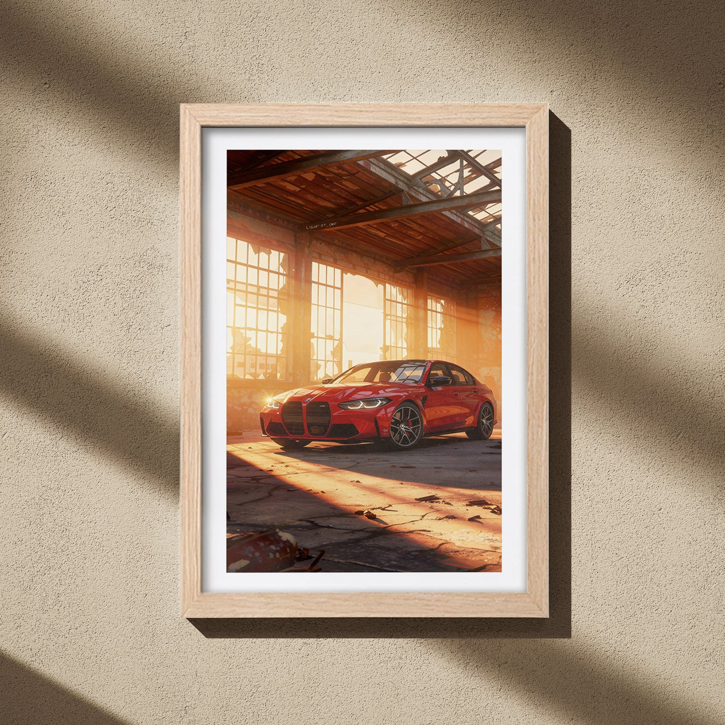 BMW M3 Warehouse Glow Wall Frame