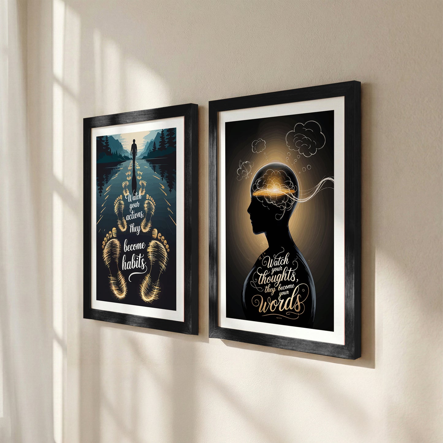 Mindset Motivation Wall Art Set of 2