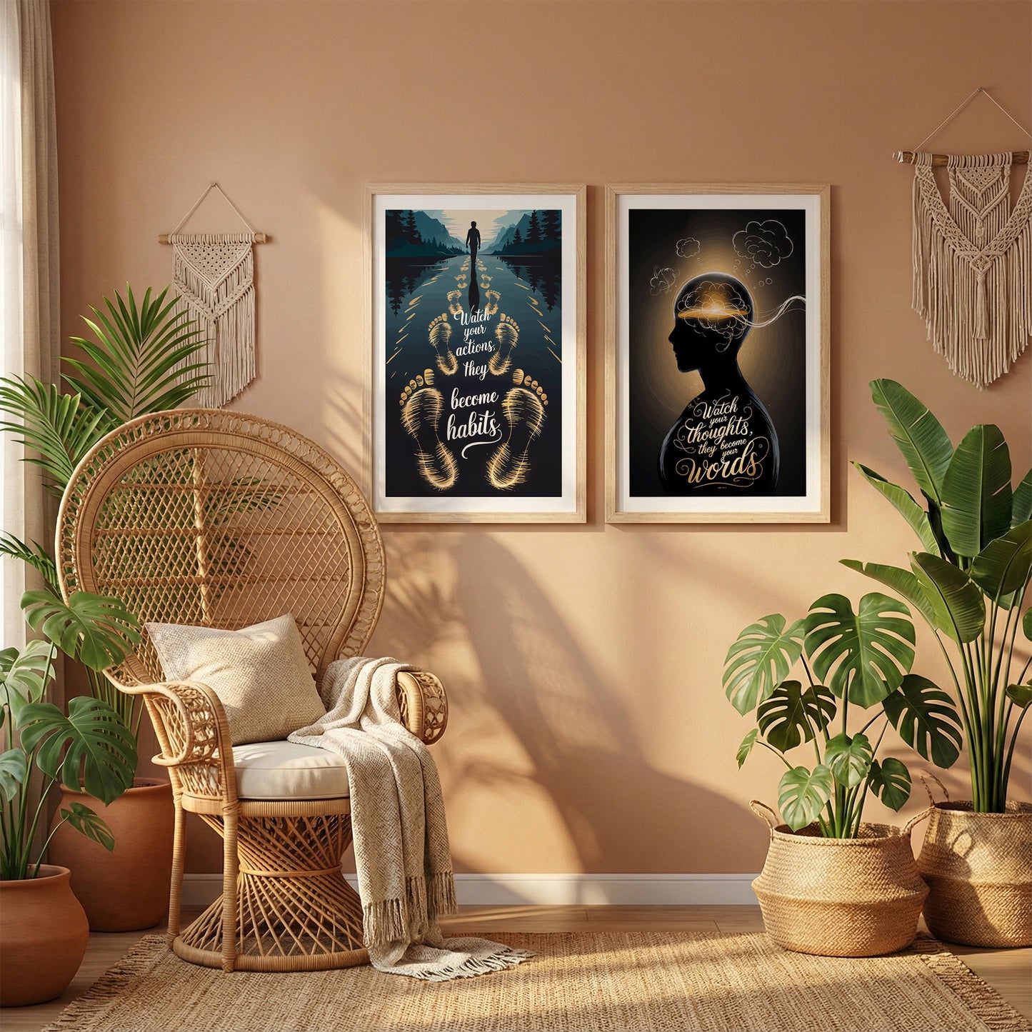 Mindset Motivation Wall Art Set of 2
