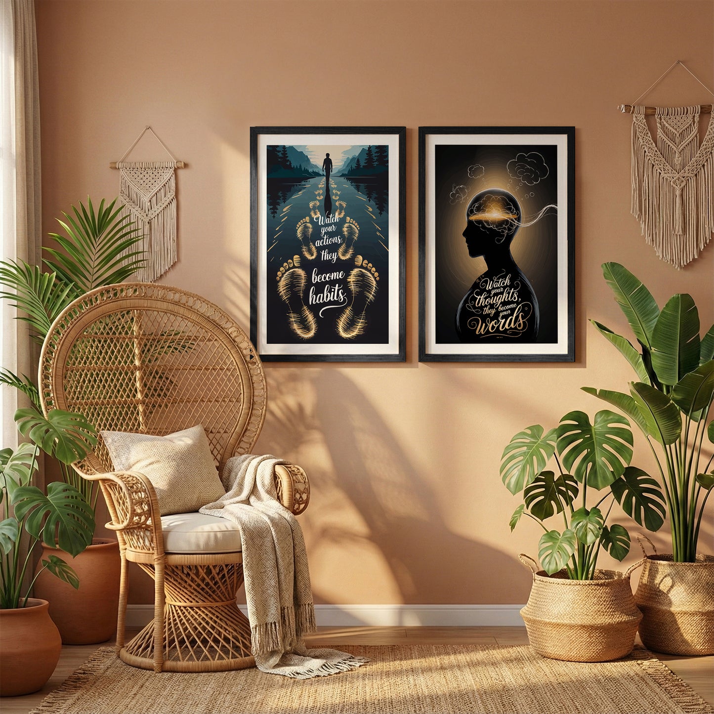 Mindset Motivation Wall Art Set of 2