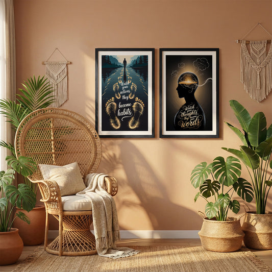Mindset Motivation Wall Art Set of 2