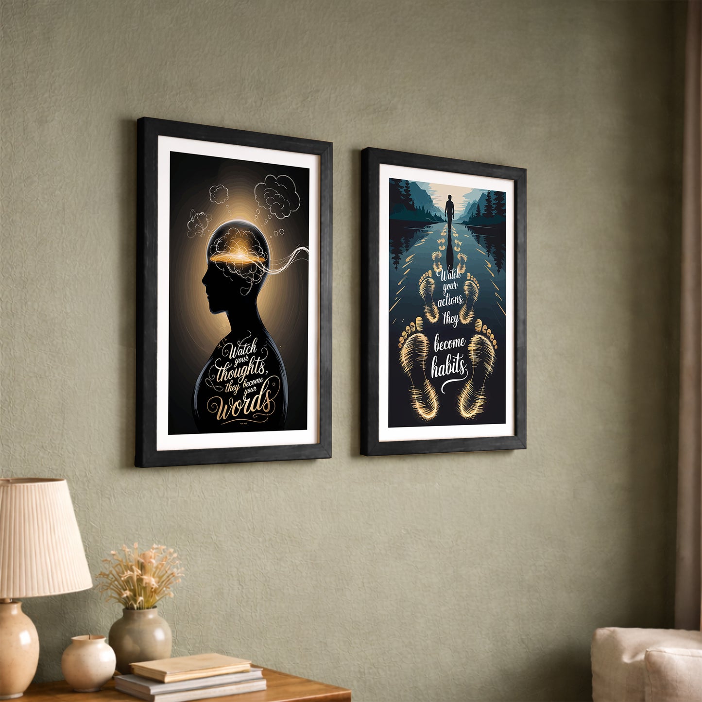 Mindset Motivation Wall Art Set of 2