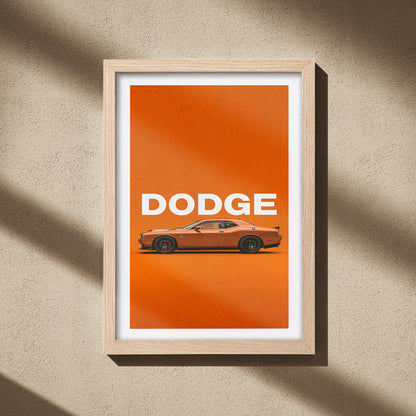 Dodge Challenger Side View Wall Frame