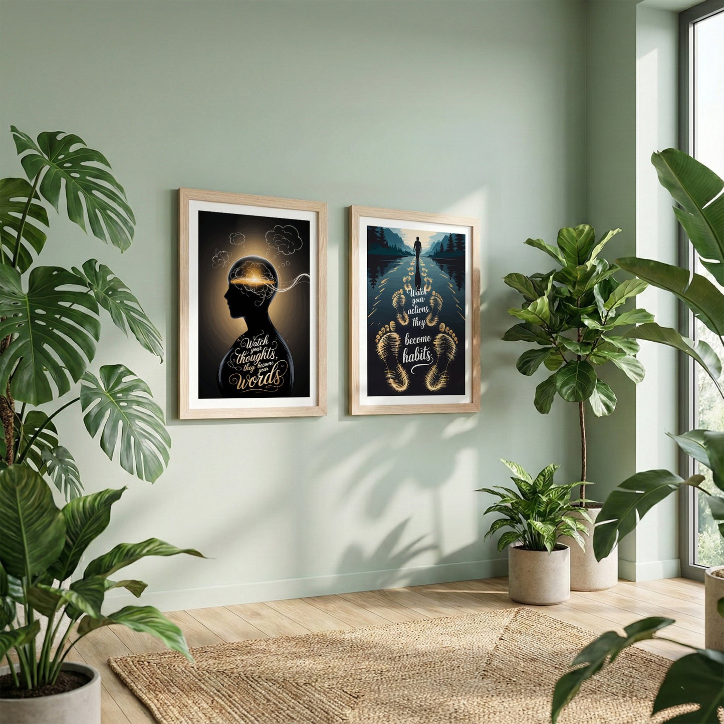 Mindset Motivation Wall Art Set of 2