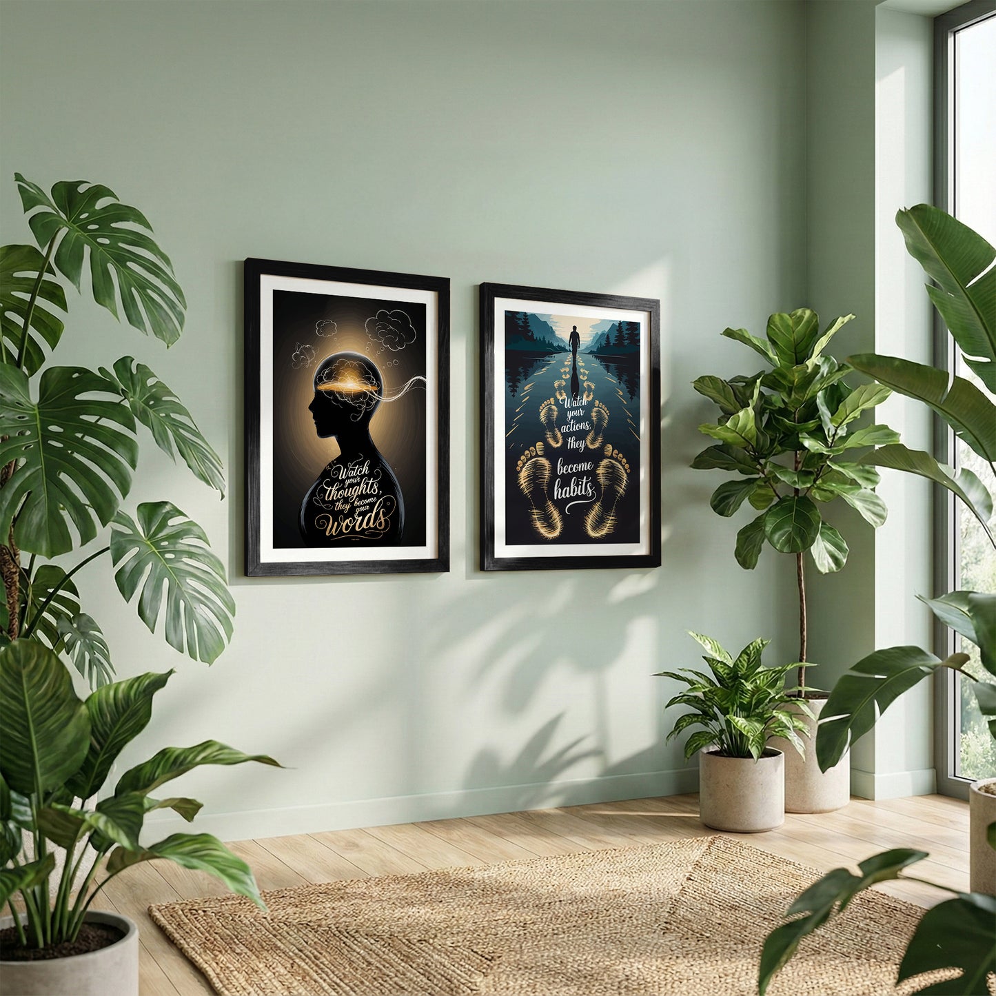 Mindset Motivation Wall Art Set of 2