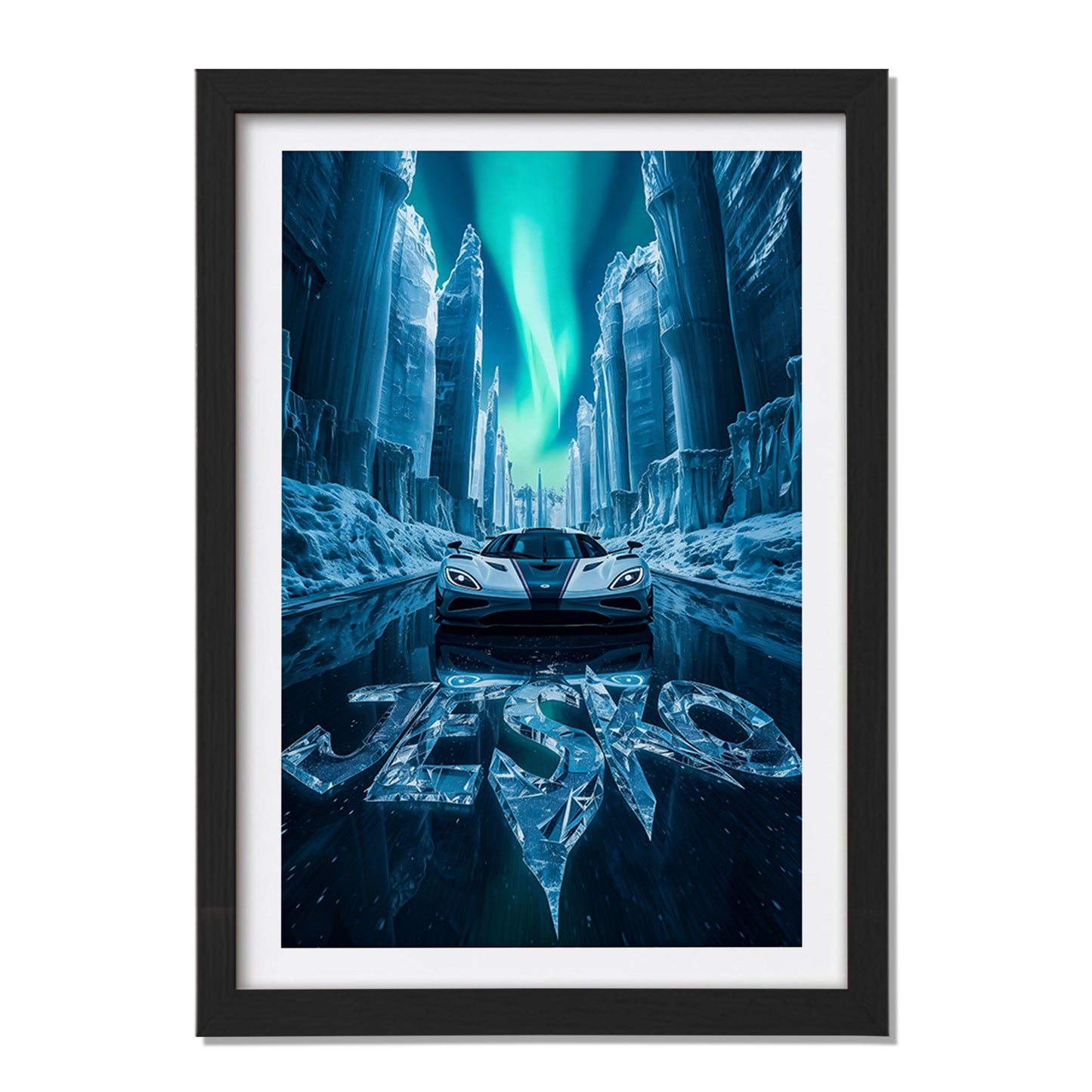 Jesko Arctic Hypercar Wall Frame