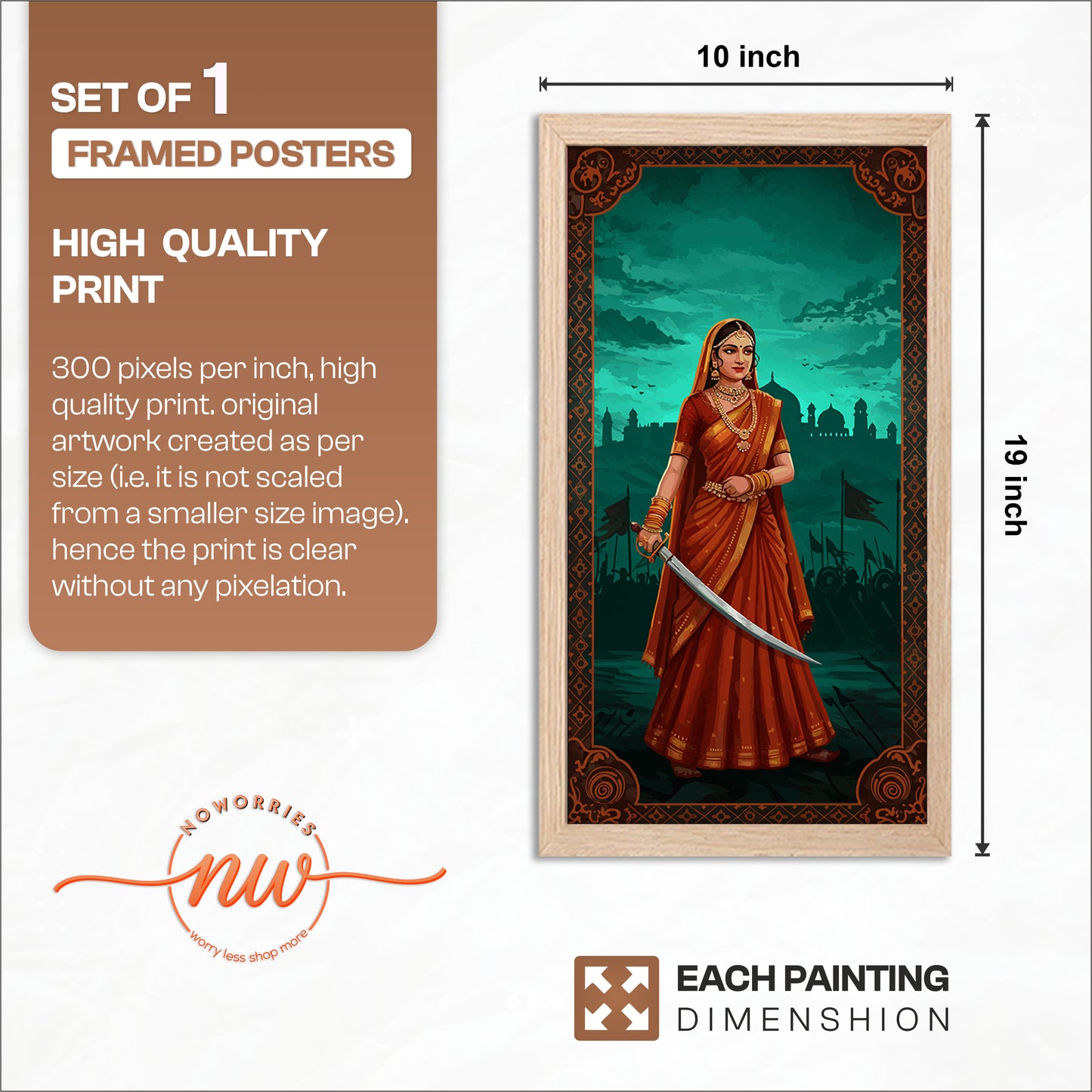 Rajput Warrior Queen Wall Art