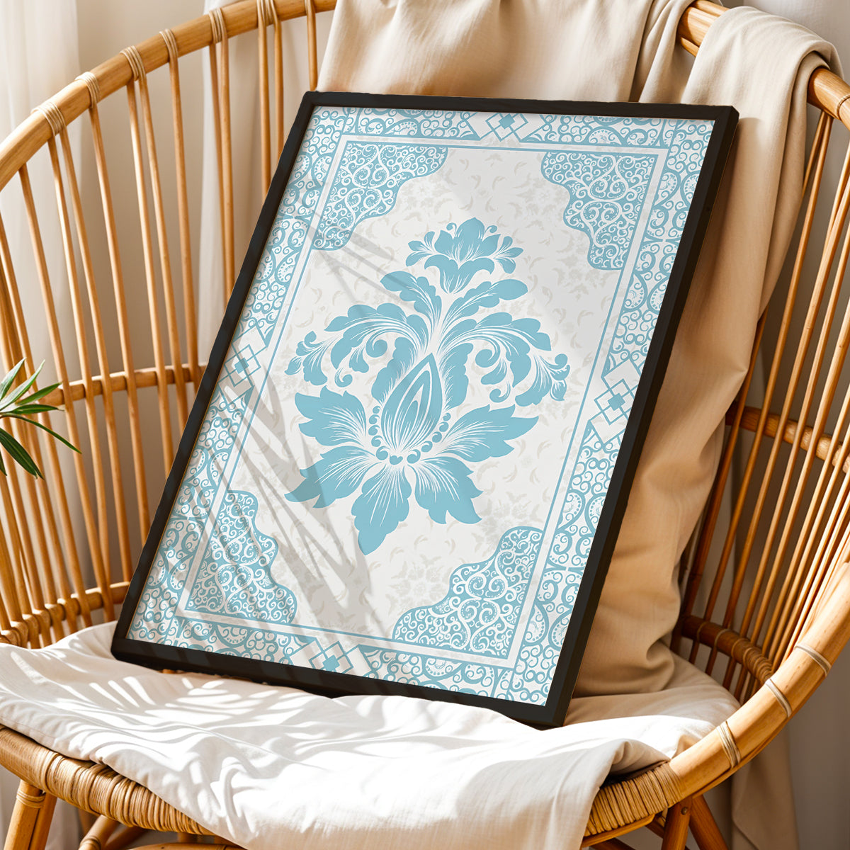 Blue Ornamental Pattern Frame