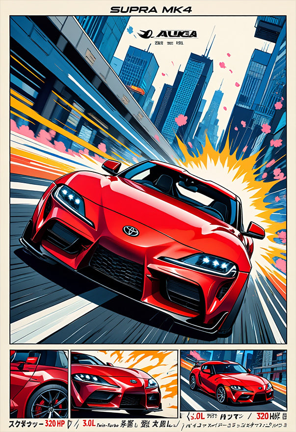 Supra MK4 Anime Wall Art