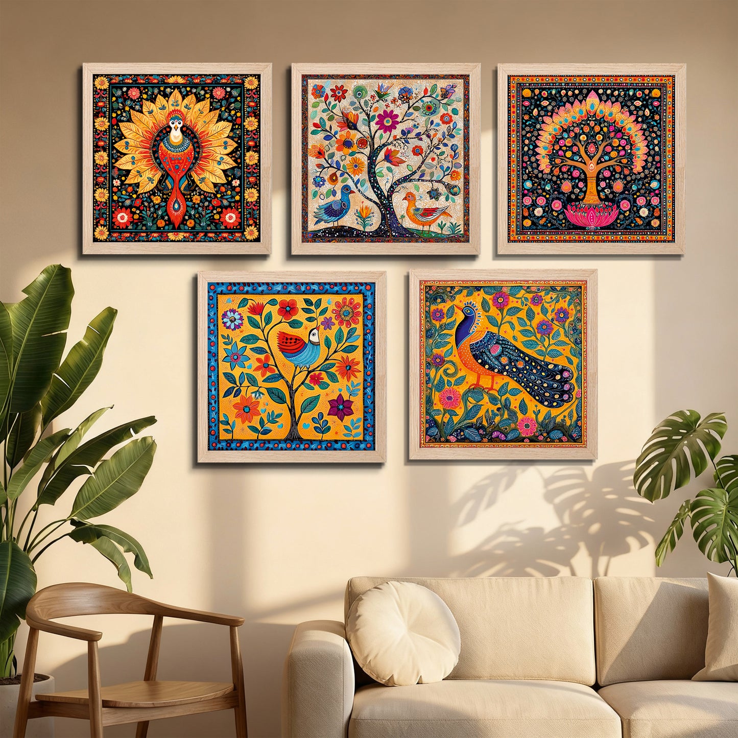 Folk Garden Wall Art Set of 6