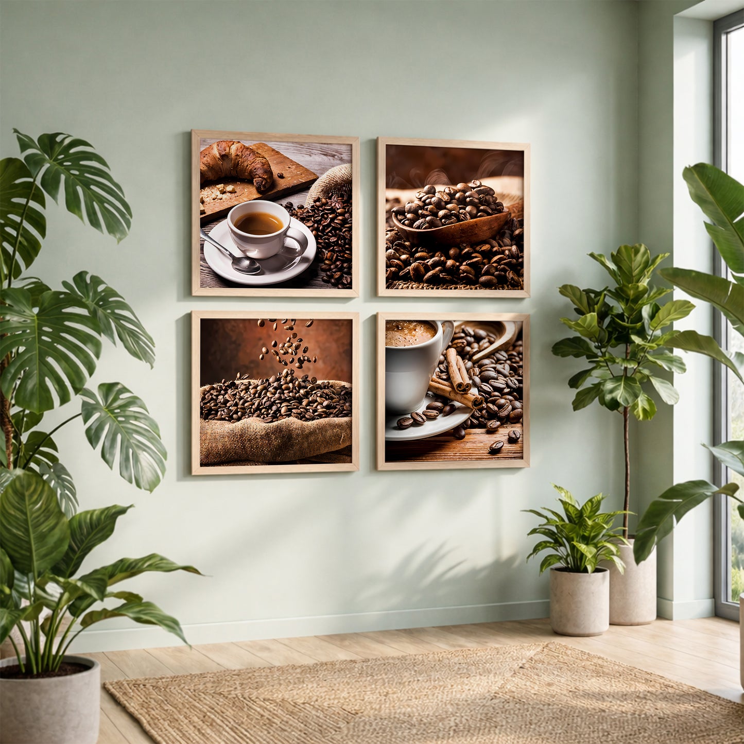Rustic Coffee Wall Art Set of 4