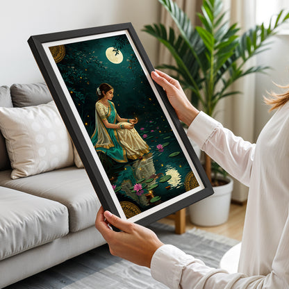 Moonlit Lotus Serenity Wall Art