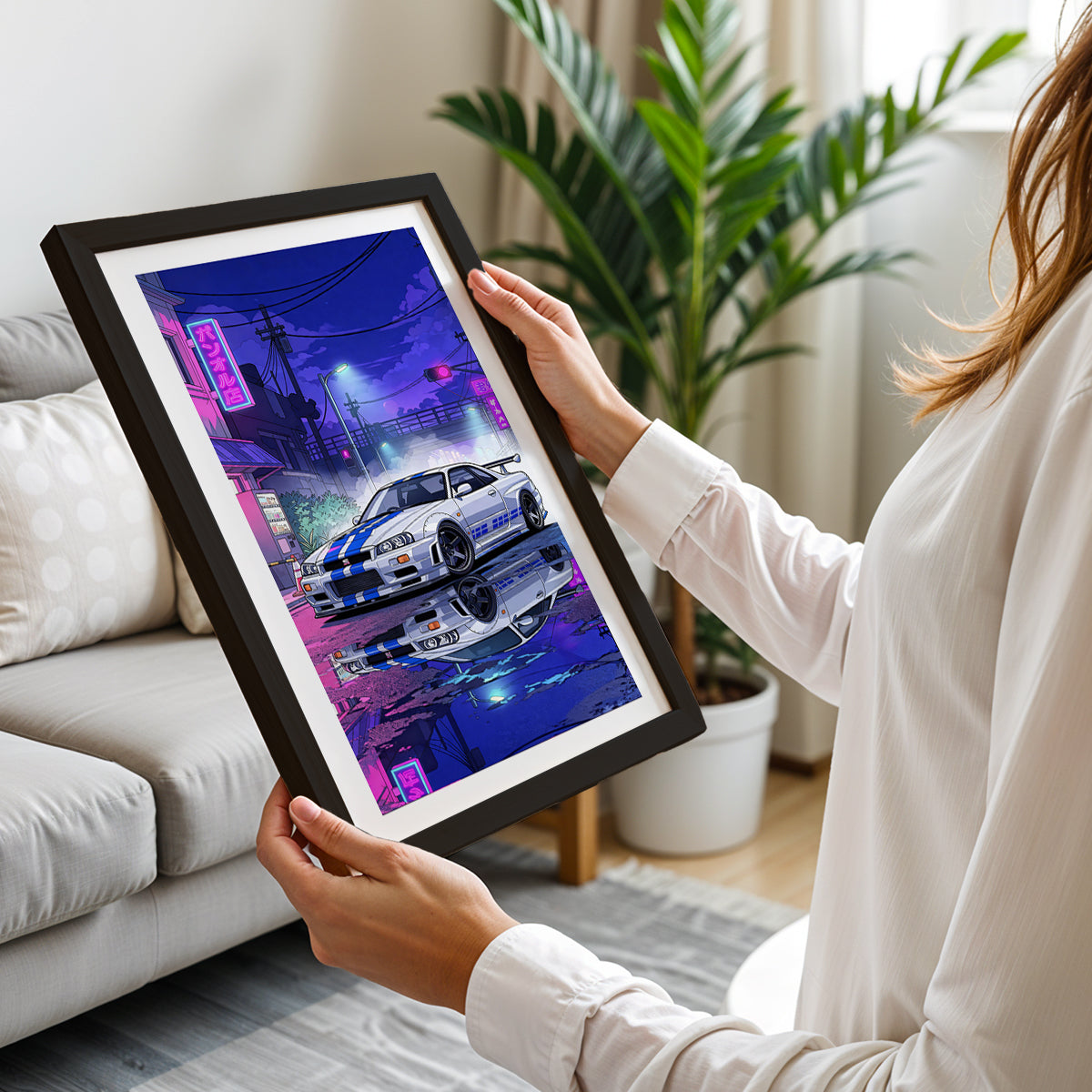 Cyberpunk Supercar Frame Print