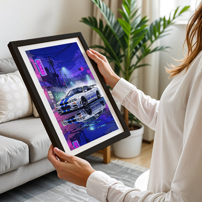 Cyberpunk Supercar Frame Print