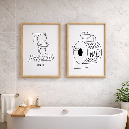 This Is How We Roll Toilet Humor Frame Set of 2