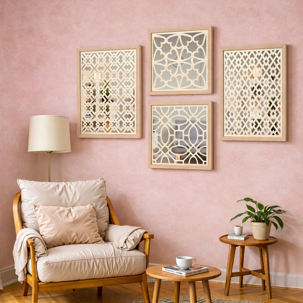 Moroccan Circle Mirror Art Set of 4