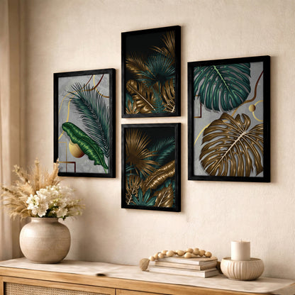 Tropical Botanical Wall Art Set of 4