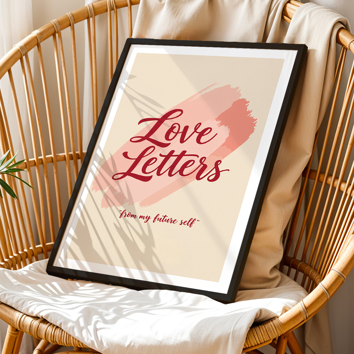 Love Letters Typography Framed Wall Art Print