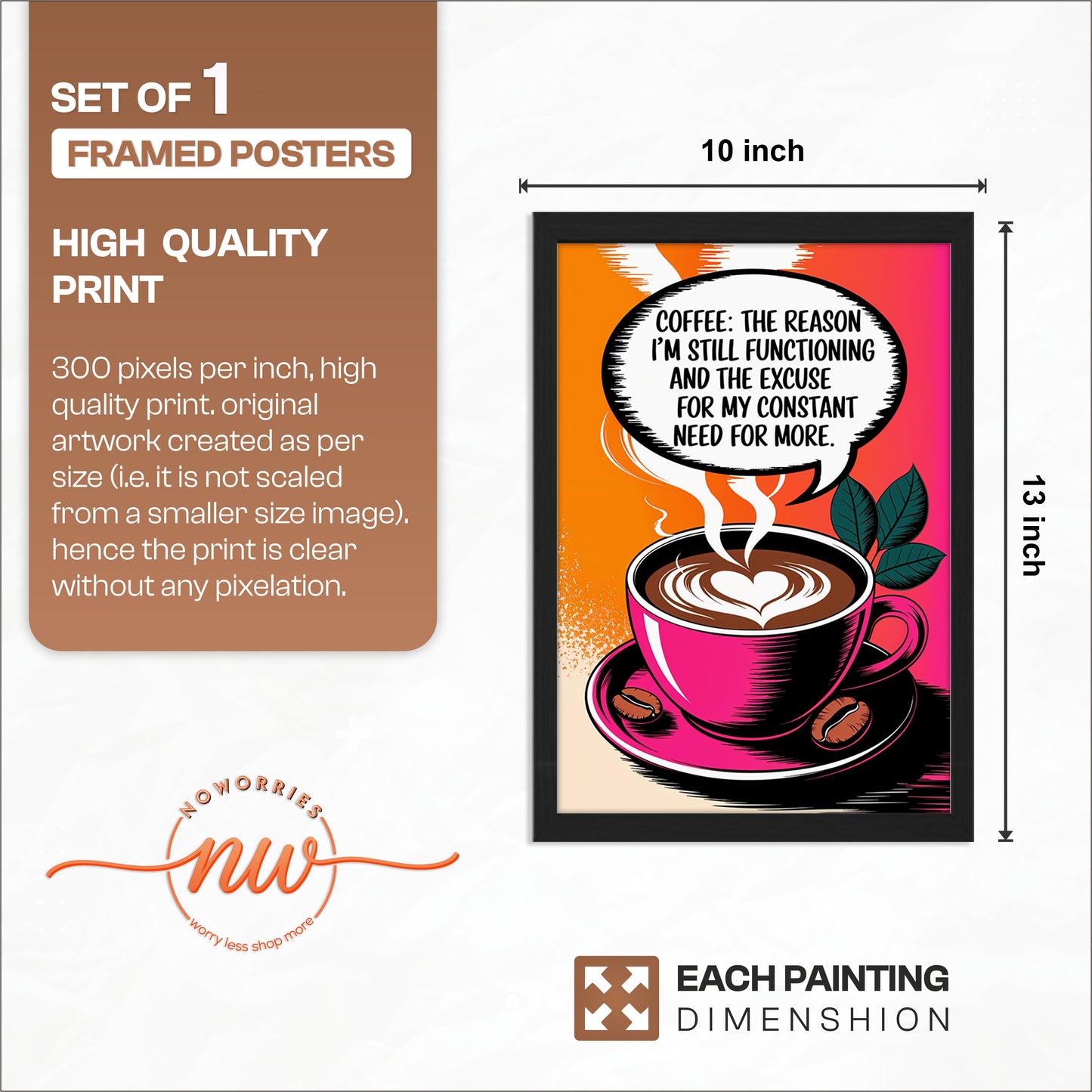 Need More Coffee Wall Frame