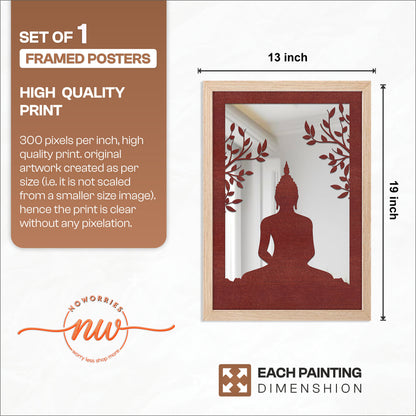 Meditating Buddha Pinewood Laser wall Art