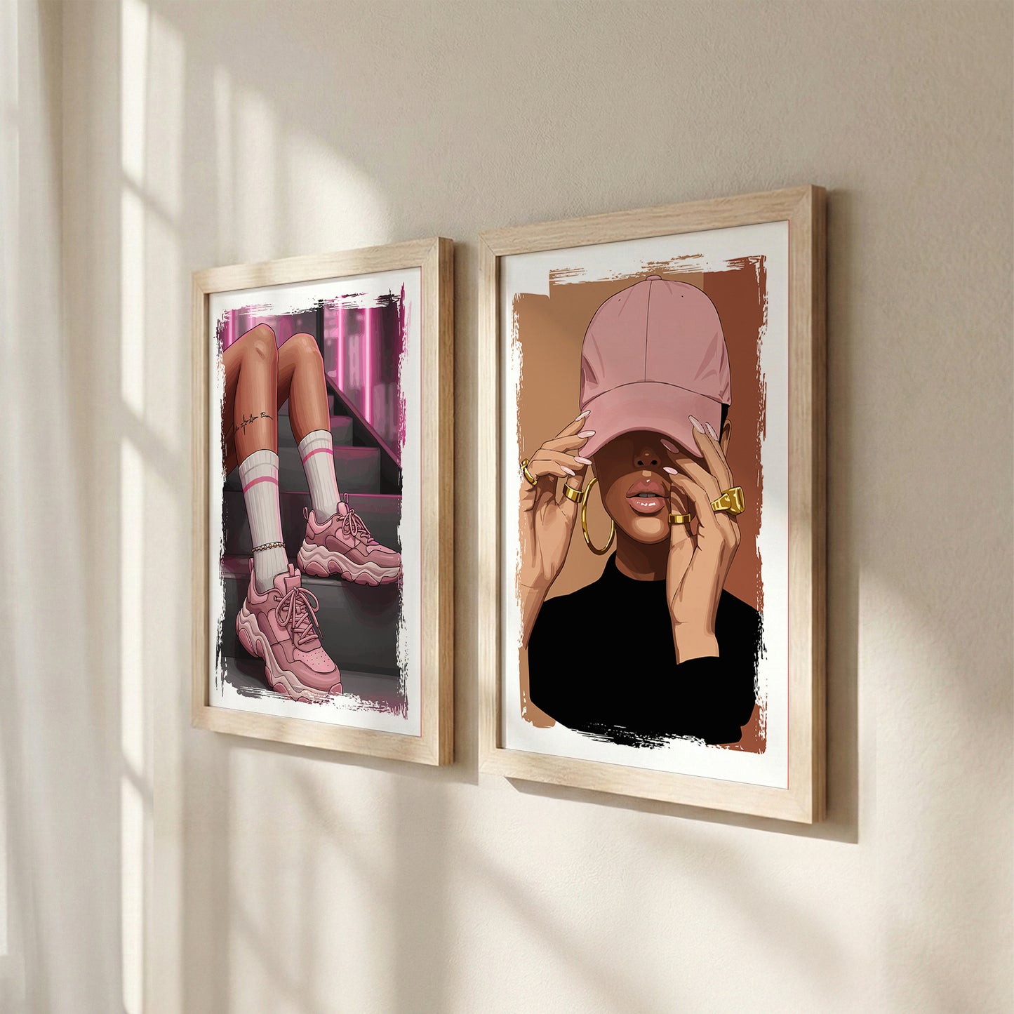 Pink Street Style Wall Art Set