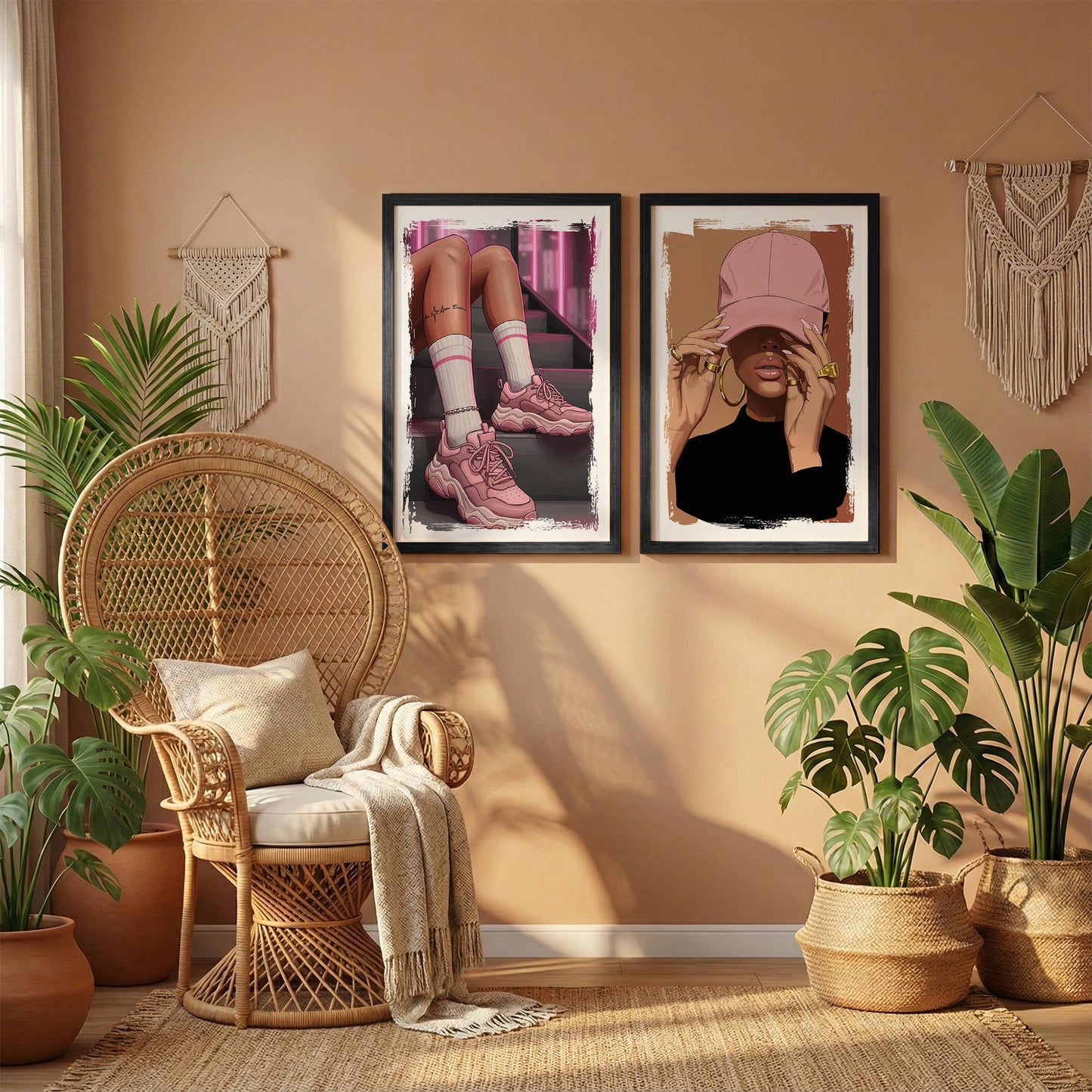 Pink Street Style Wall Art Set