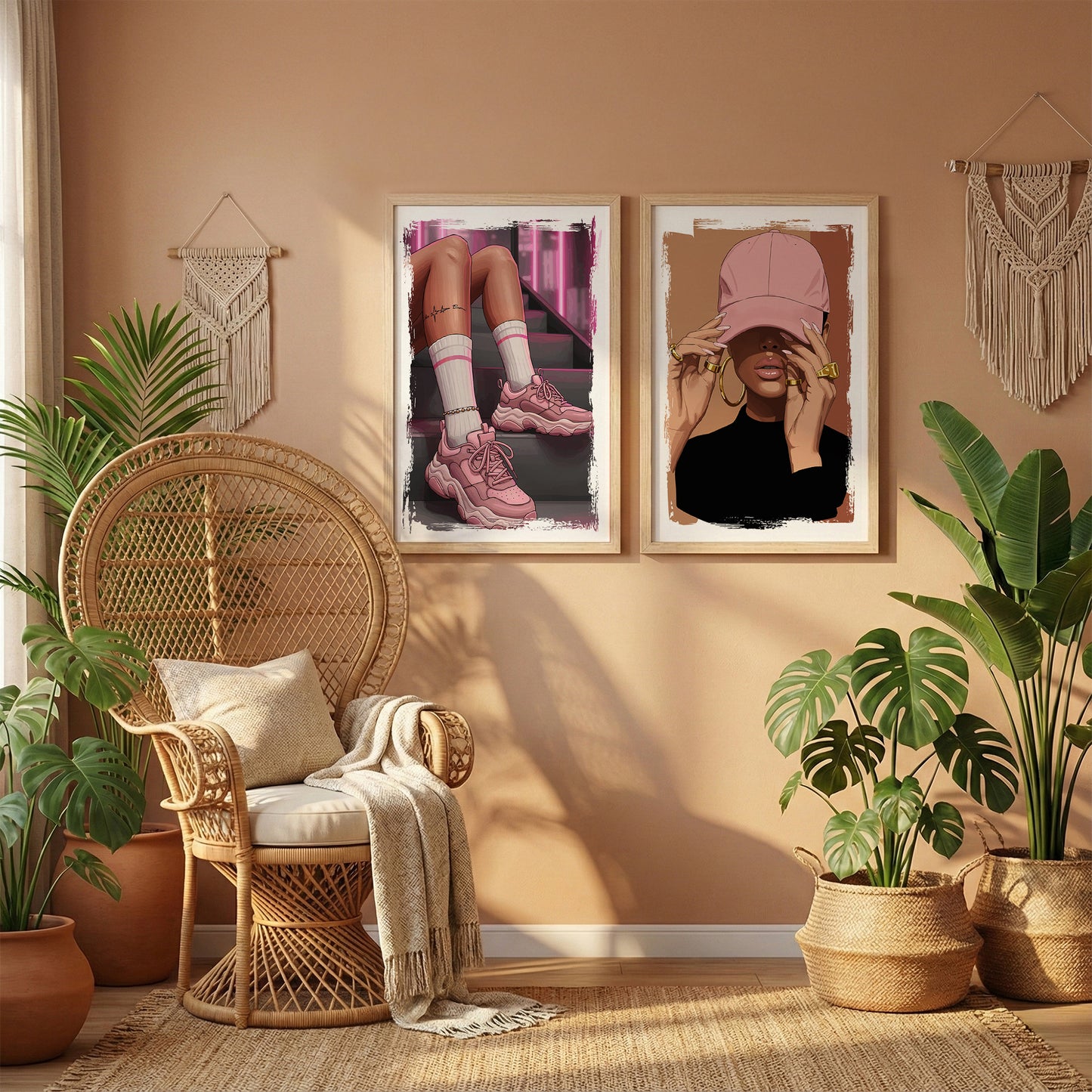 Pink Street Style Wall Art Set