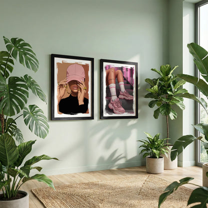 Pink Street Style Wall Art Set