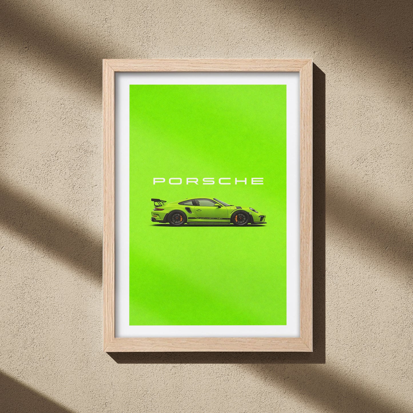 Neon Porsche Wall Frame