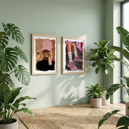 Pink Street Style Wall Art Set