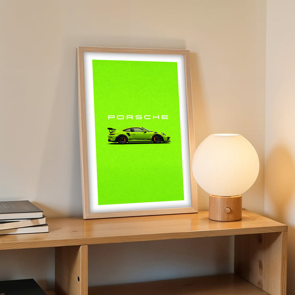 Neon Porsche Wall Frame