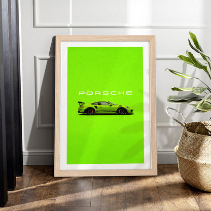 Neon Porsche Wall Frame