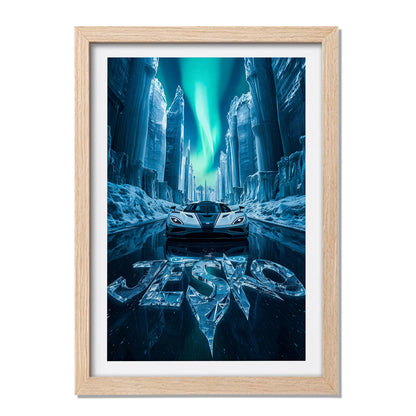 Jesko Arctic Hypercar Wall Frame
