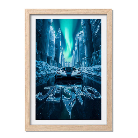 Jesko Arctic Hypercar Wall Frame