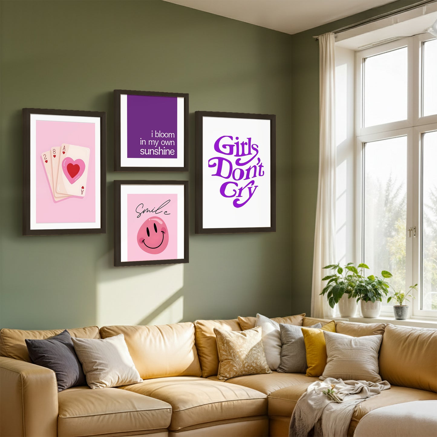 Pink Aesthetic Wall Art Set of 4