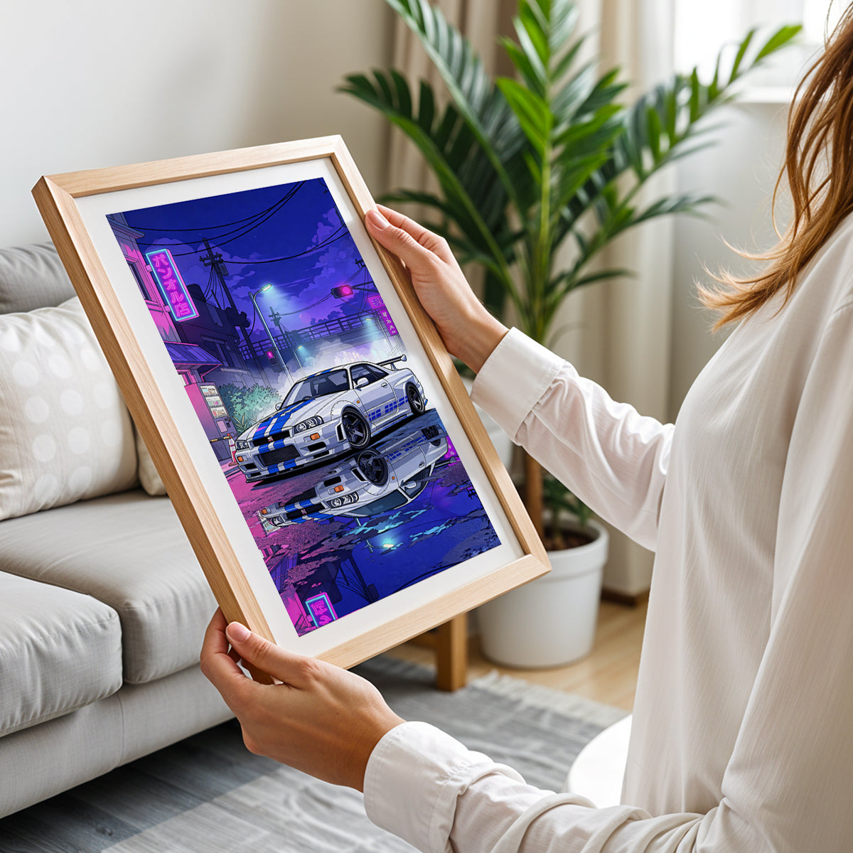 Cyberpunk Supercar Frame Print