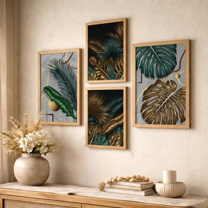 Tropical Botanical Wall Art Set of 4