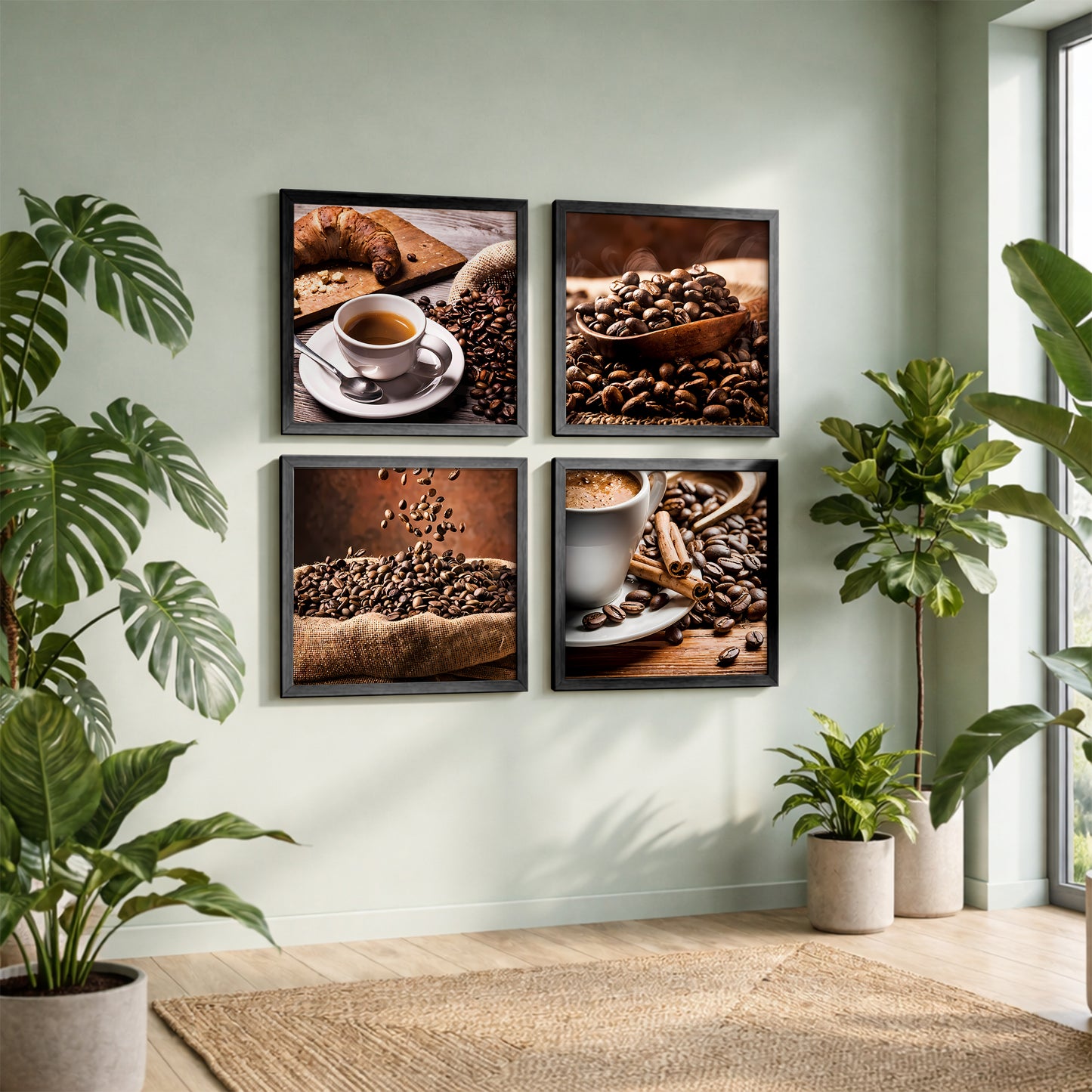 Rustic Coffee Wall Art Set of 4