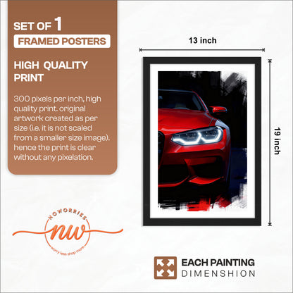 Neon Drift Car Wall Frame Set