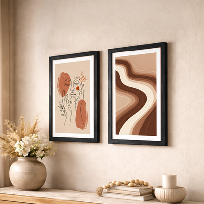 Terracotta Abstract Framed Set
