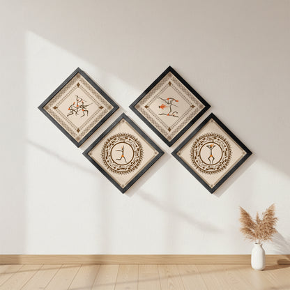 Warli Heritage Wall Art Set of 4