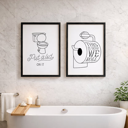 This Is How We Roll Toilet Humor Frame Set of 2