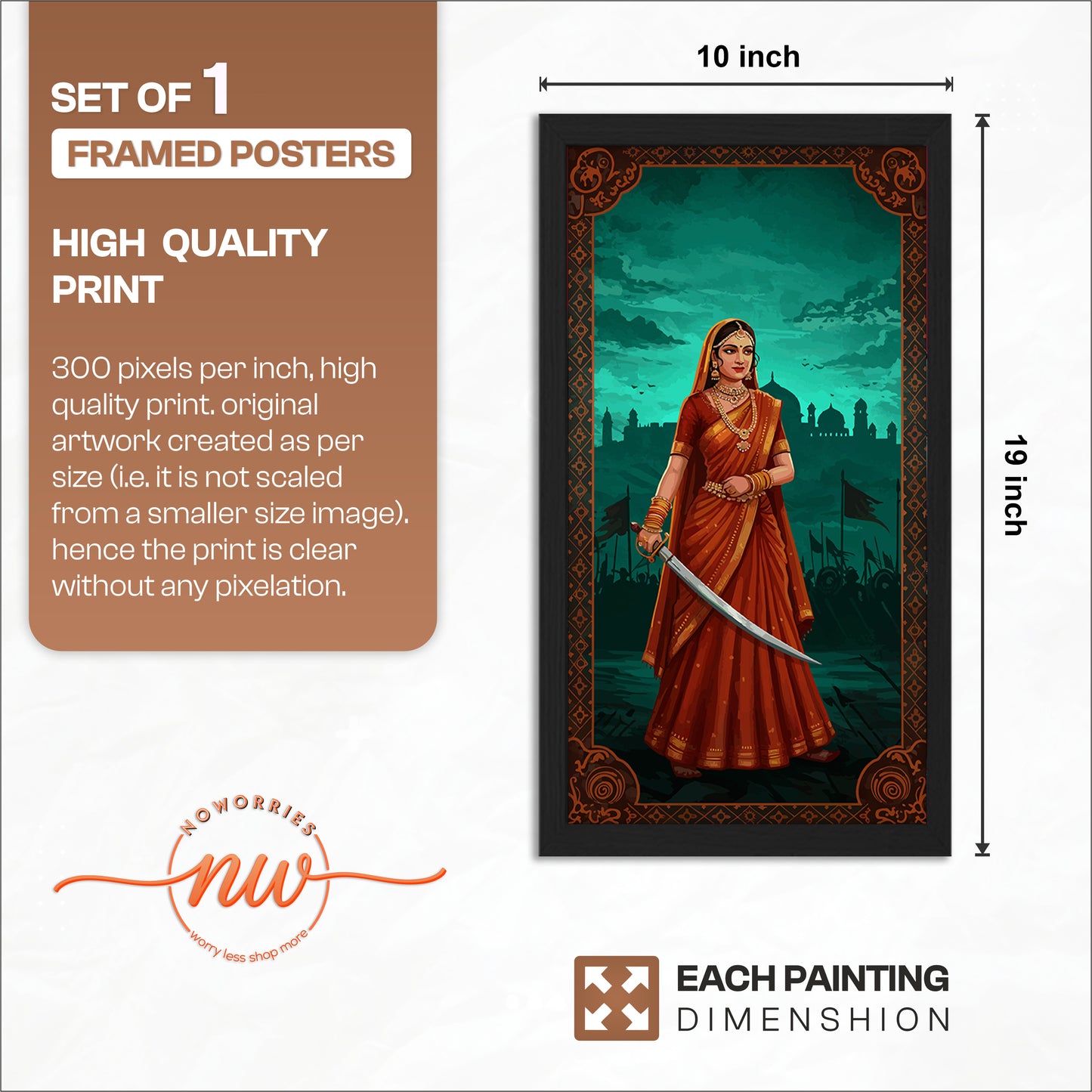 Rajput Warrior Queen Wall Art