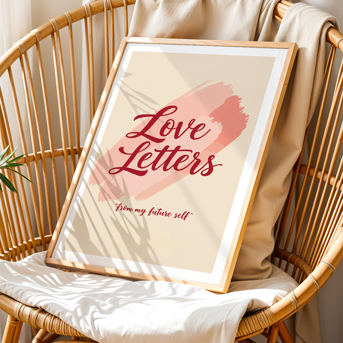 Love Letters Typography Framed Wall Art Print