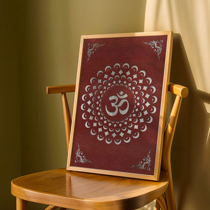 Om Sacred Symbol Framed Poster Set of 1